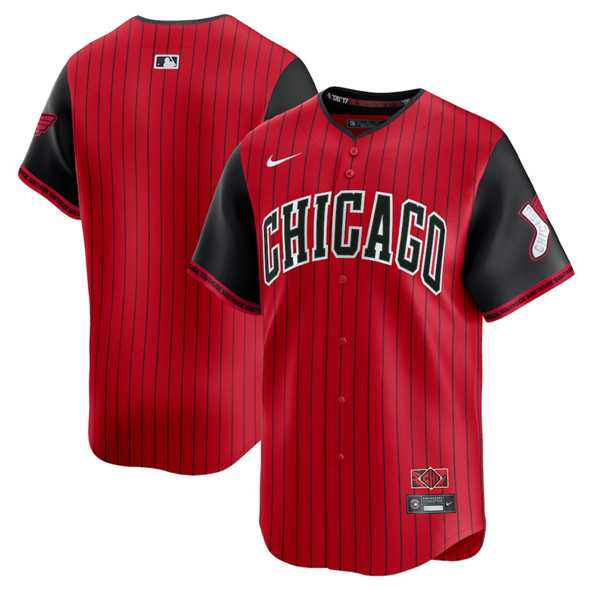 Mens Chicago White Sox Blank Red Black 2025 City Connect Limited Stitched Jersey Dzhi